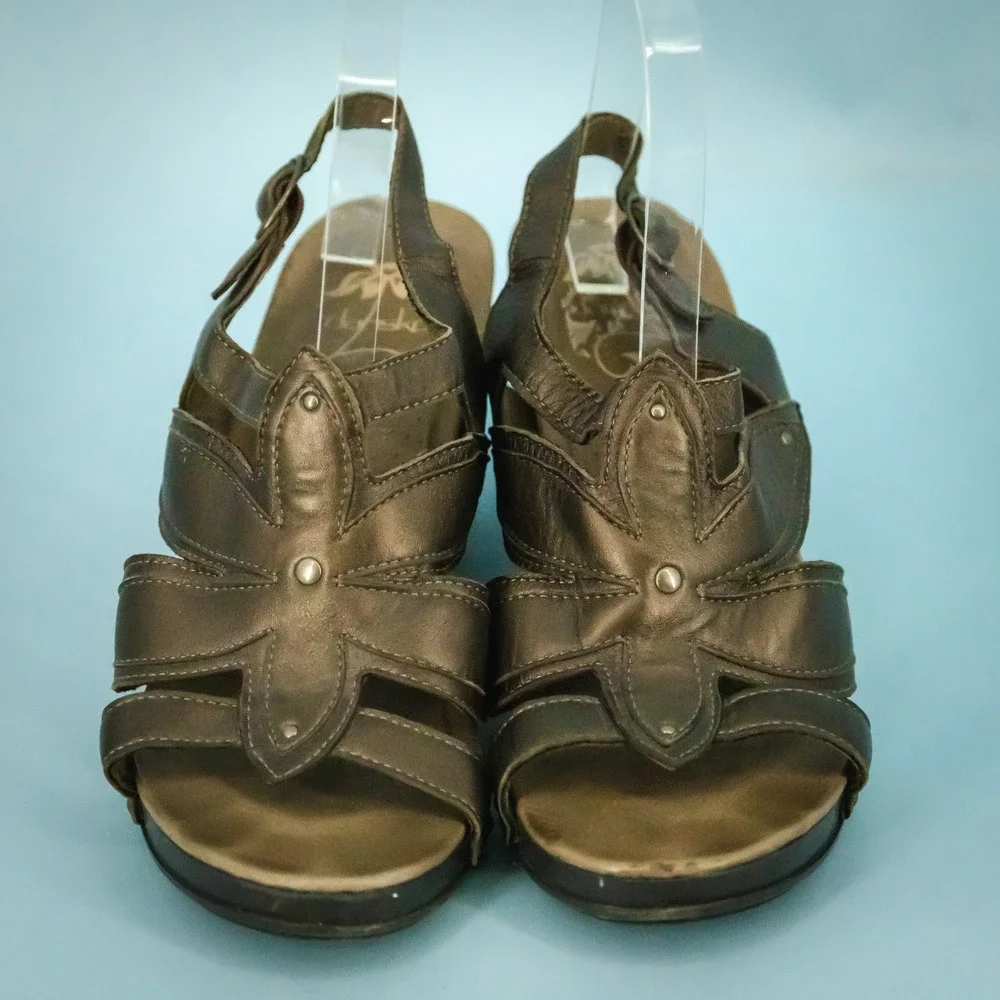 Dansko 41 Size 11-11.5 Bronze Nina Floral Strappy Platform Comfort Sandals